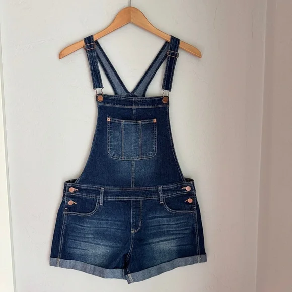 No Boundaries Overalls Womens Blue Denim Short‎ Jumpsuit Size L(11-13) - Picture 10 of 10